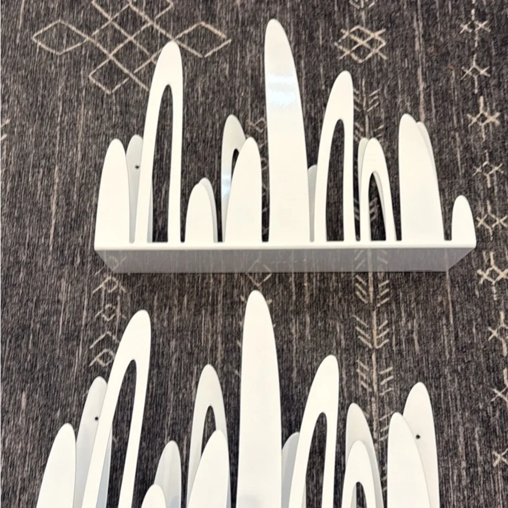 White Metal Floating Shelves